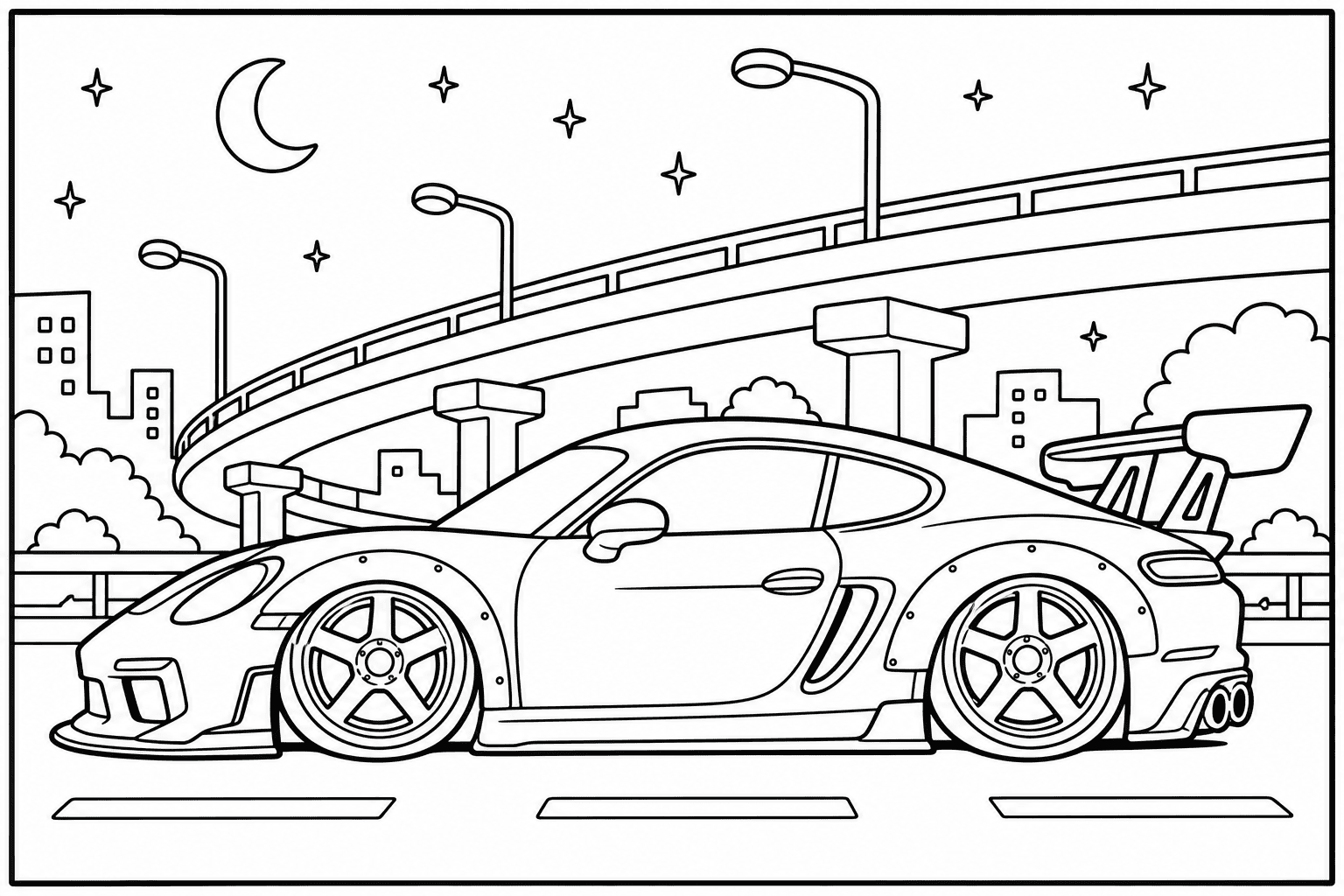 Porsche 718 Cayman GT4 coloring page