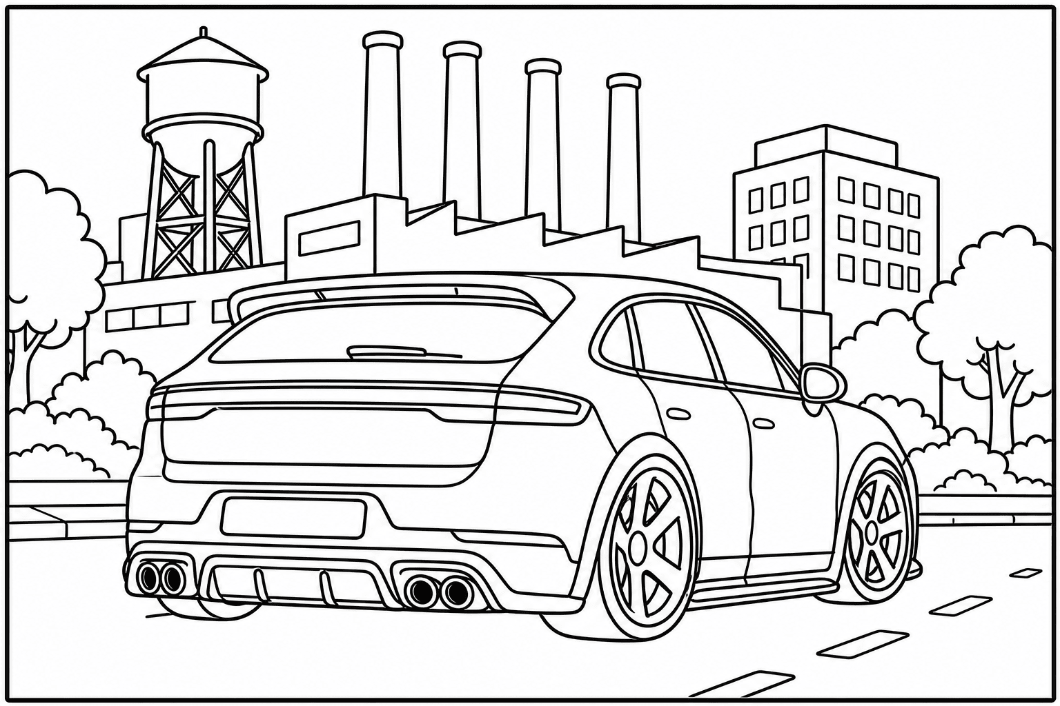 Porsche Cayenne Turbo GT coloring page