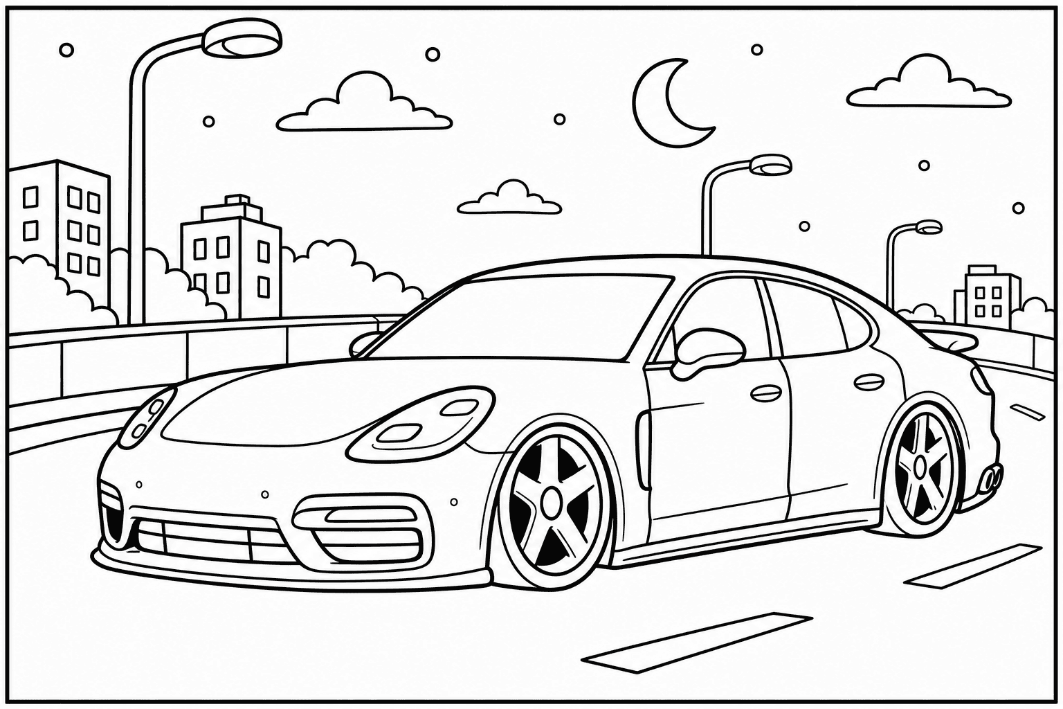 Porsche Panamera Turbo S coloring page