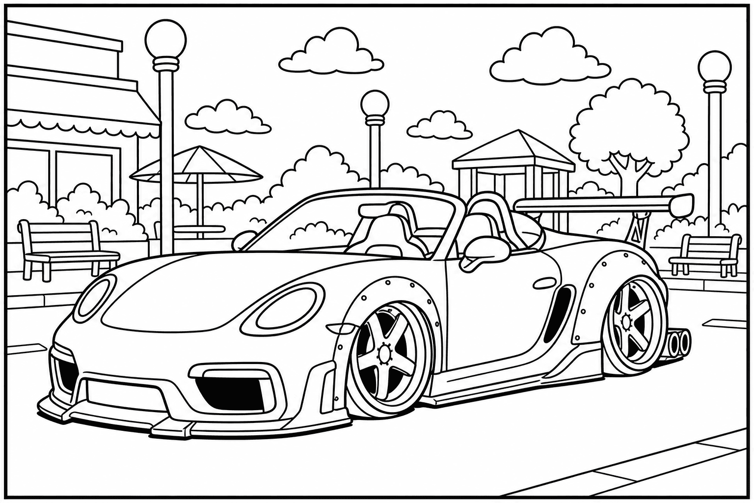 Porsche 718 Spyder RS coloring page