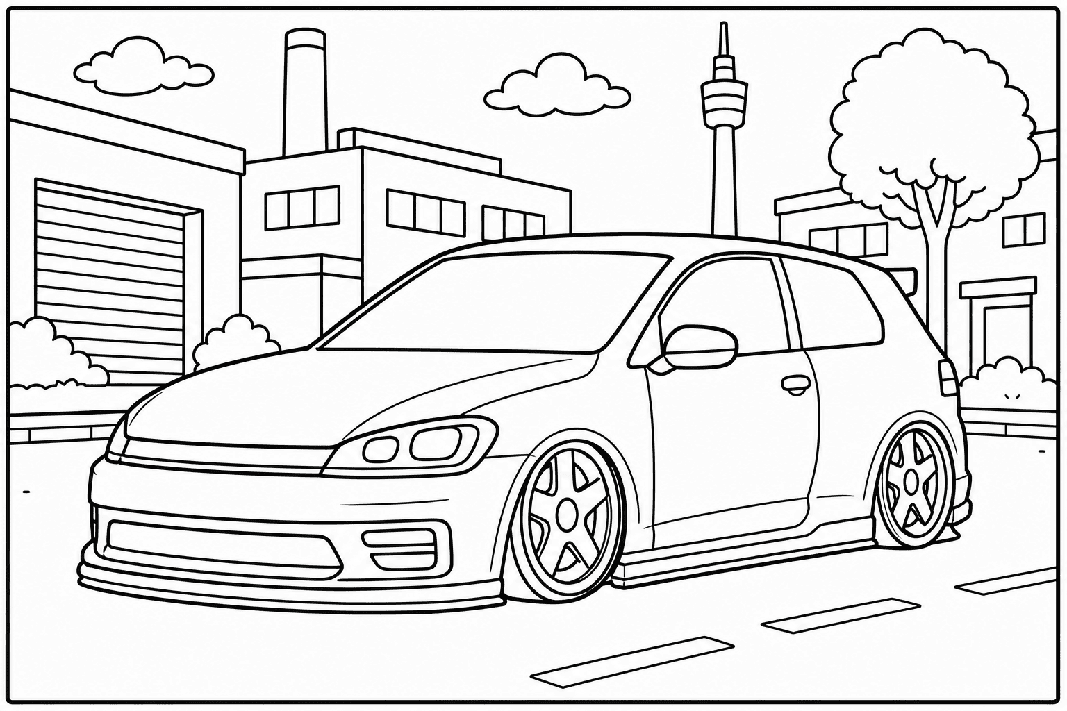 Volkswagen Golf GTI Mk7.5 coloring page
