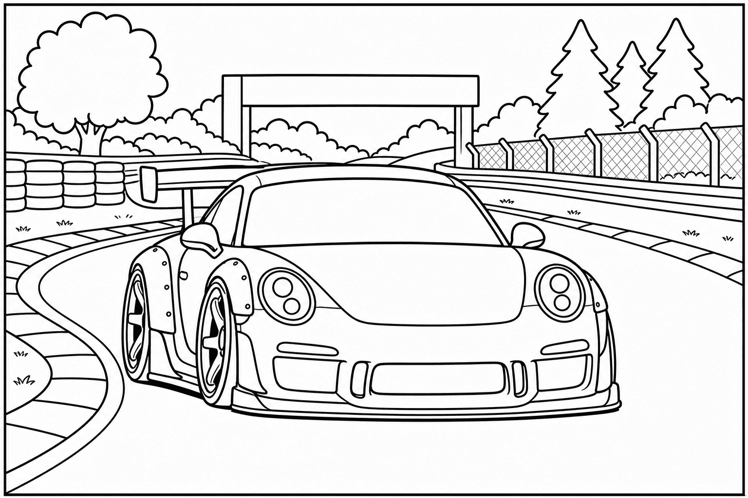 Porsche 911 GT2 RS 991.2 coloring page