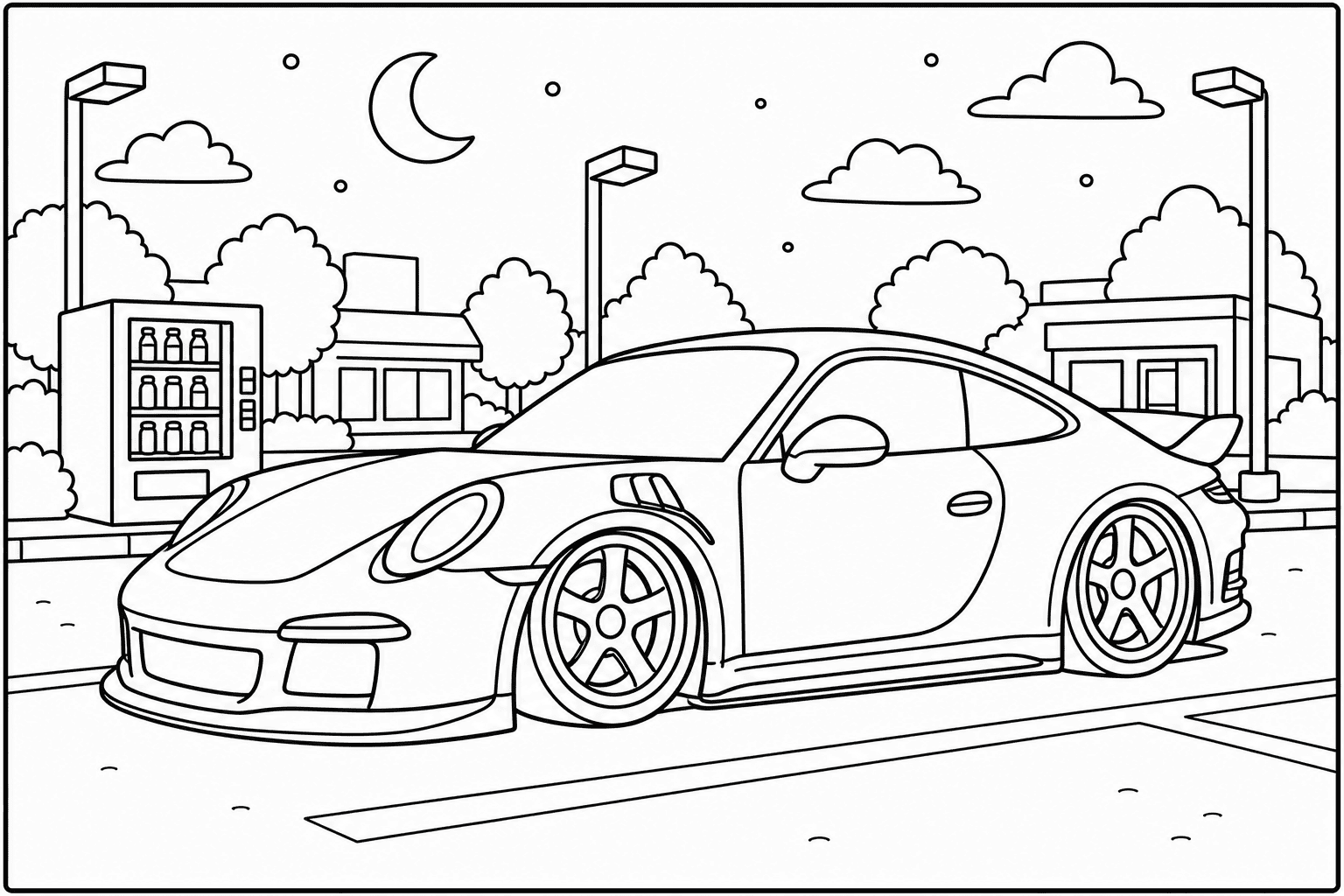 Porsche 911 GT3 RS 992 coloring page