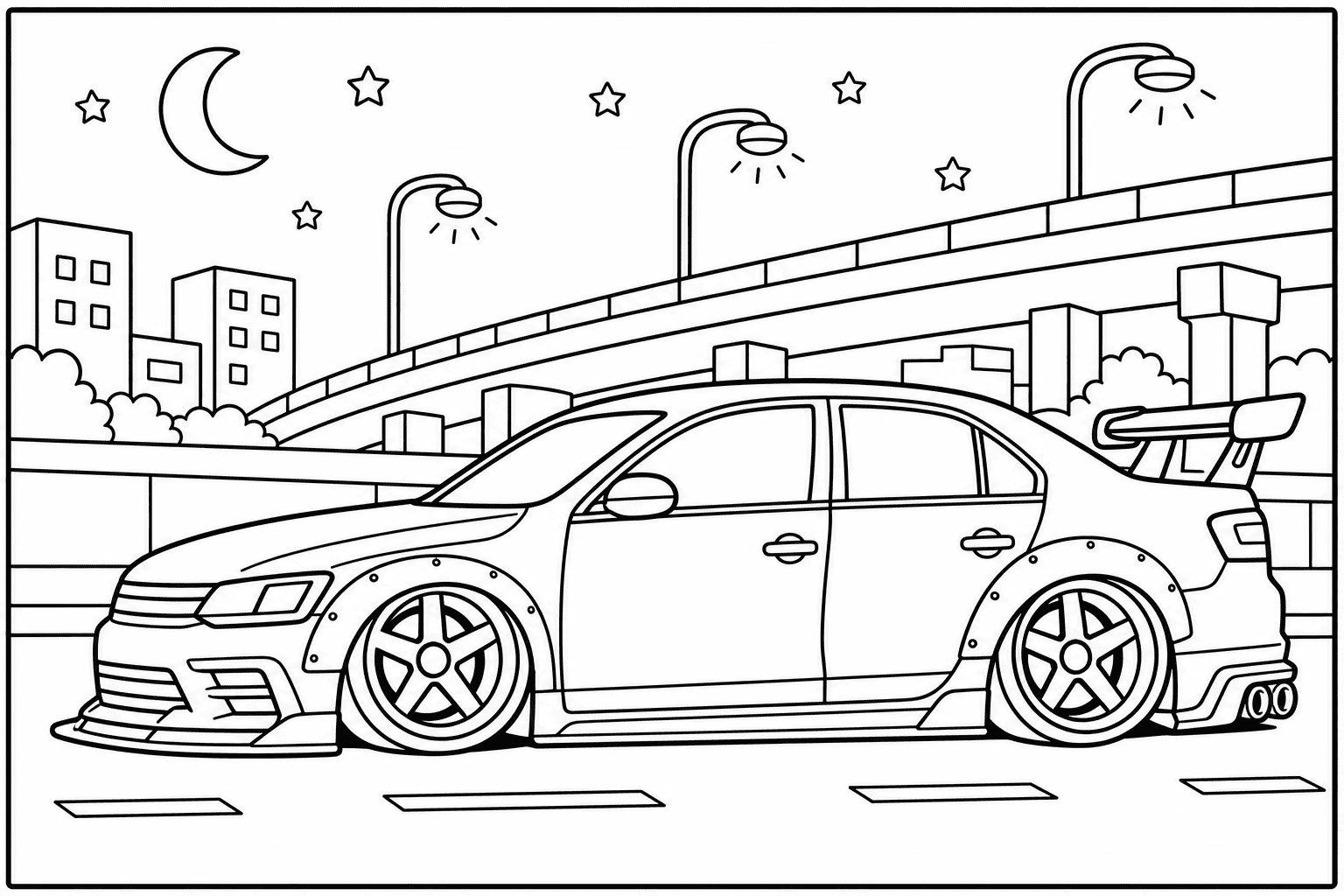 Volkswagen Jetta GLI Mk7 coloring page