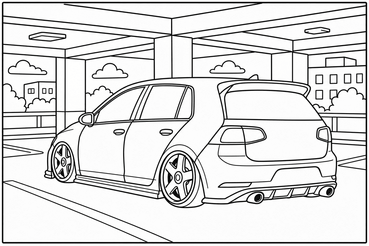Volkswagen Golf R Mk7.5 coloring page