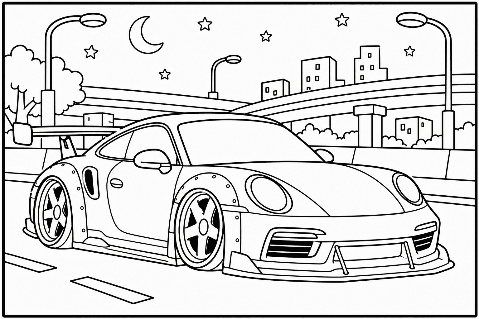 Porsche 911 Turbo S 992 coloring page from the German Legends book