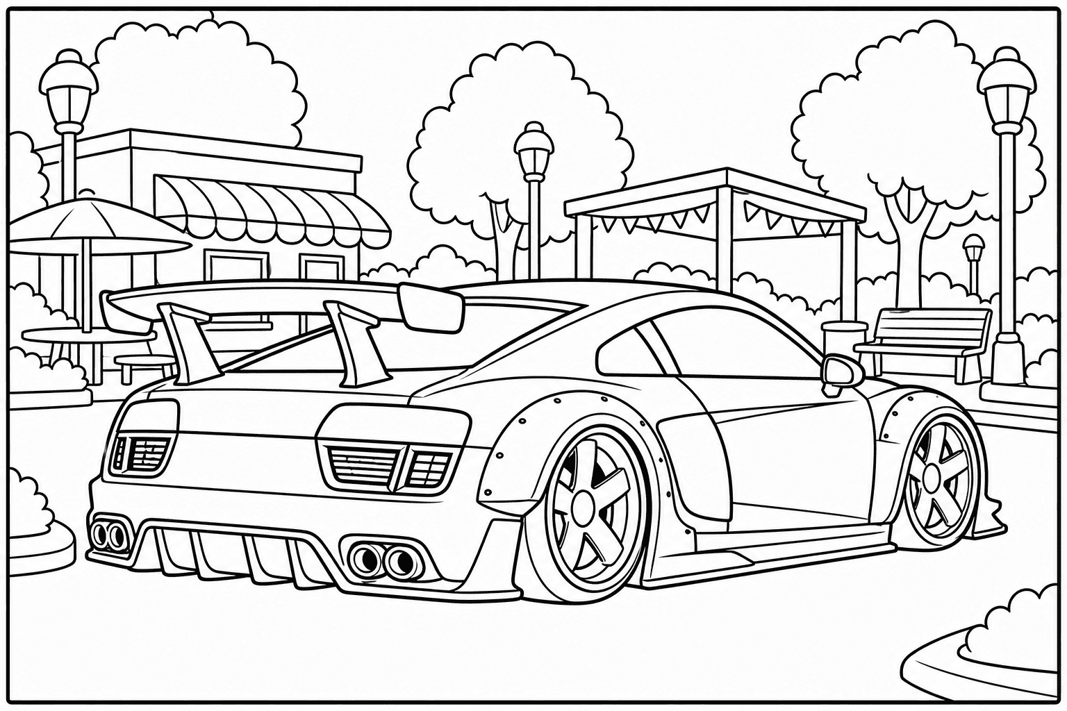 Audi R8 V10 Plus coloring page