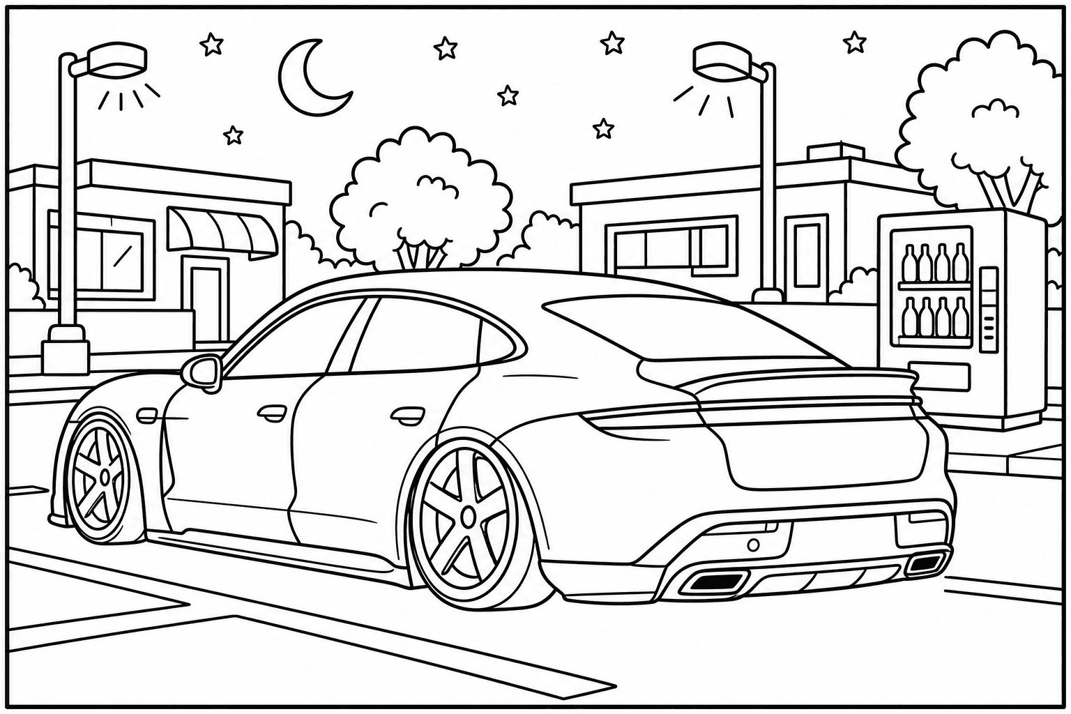 Porsche Taycan Turbo S coloring page