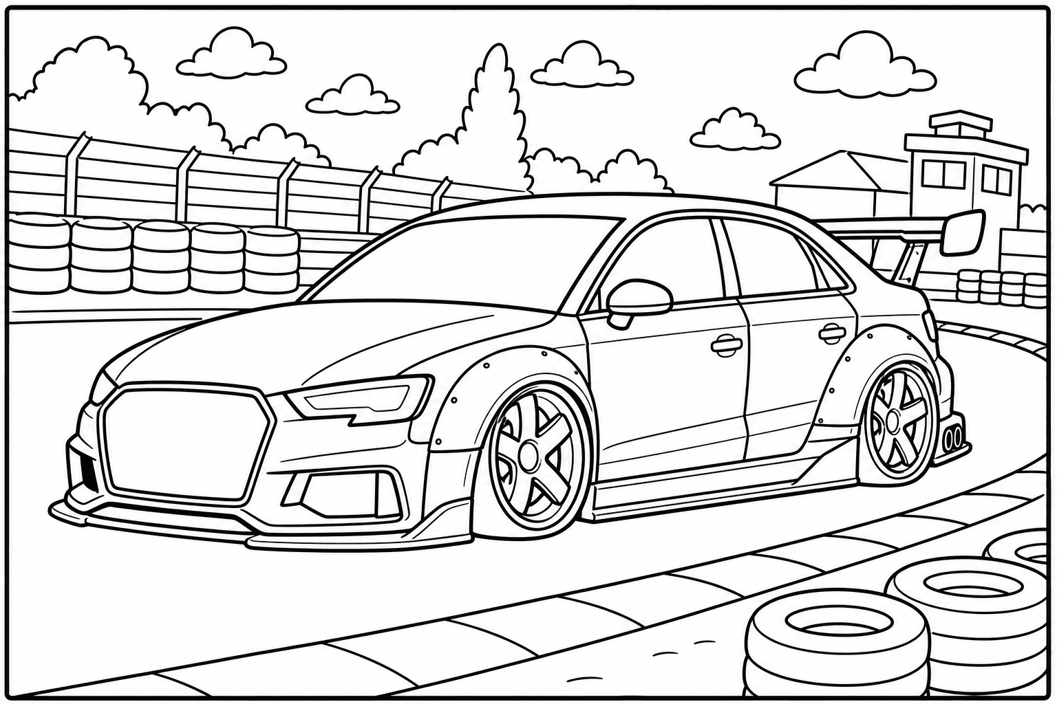Audi RS3 Sedan 8V coloring page