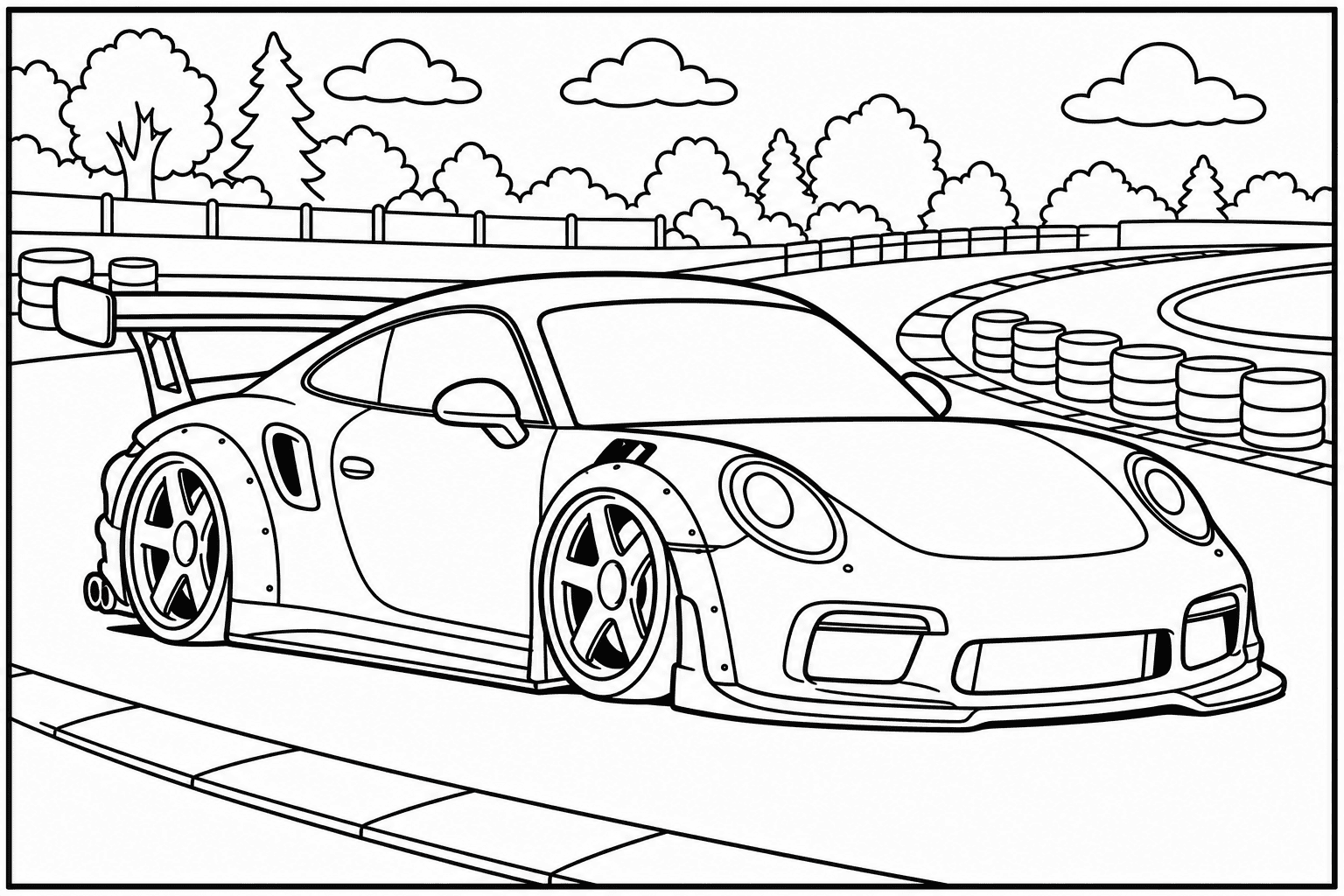 Porsche 911 GT3 RS 991.2 coloring page