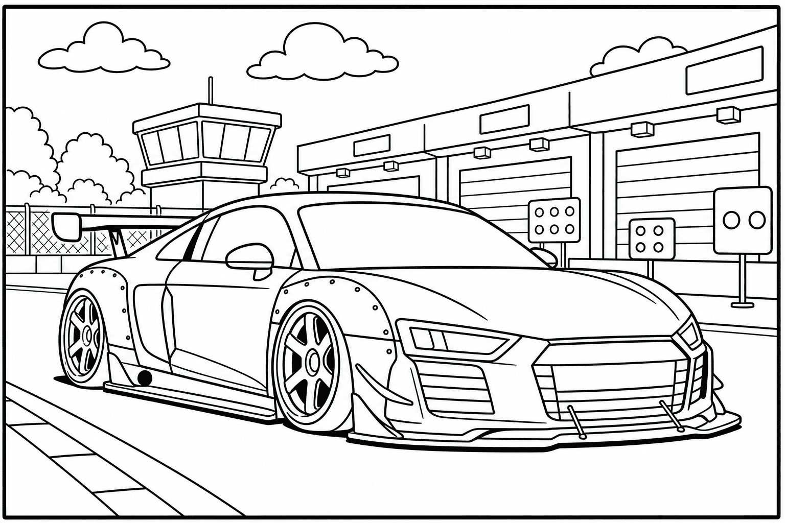 Audi R8 V10 Performance coloring page