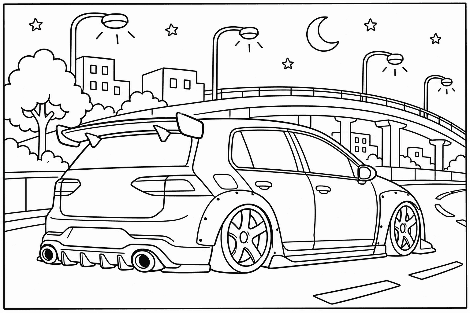 Volkswagen Golf R 20 Years Edition Mk8 coloring page