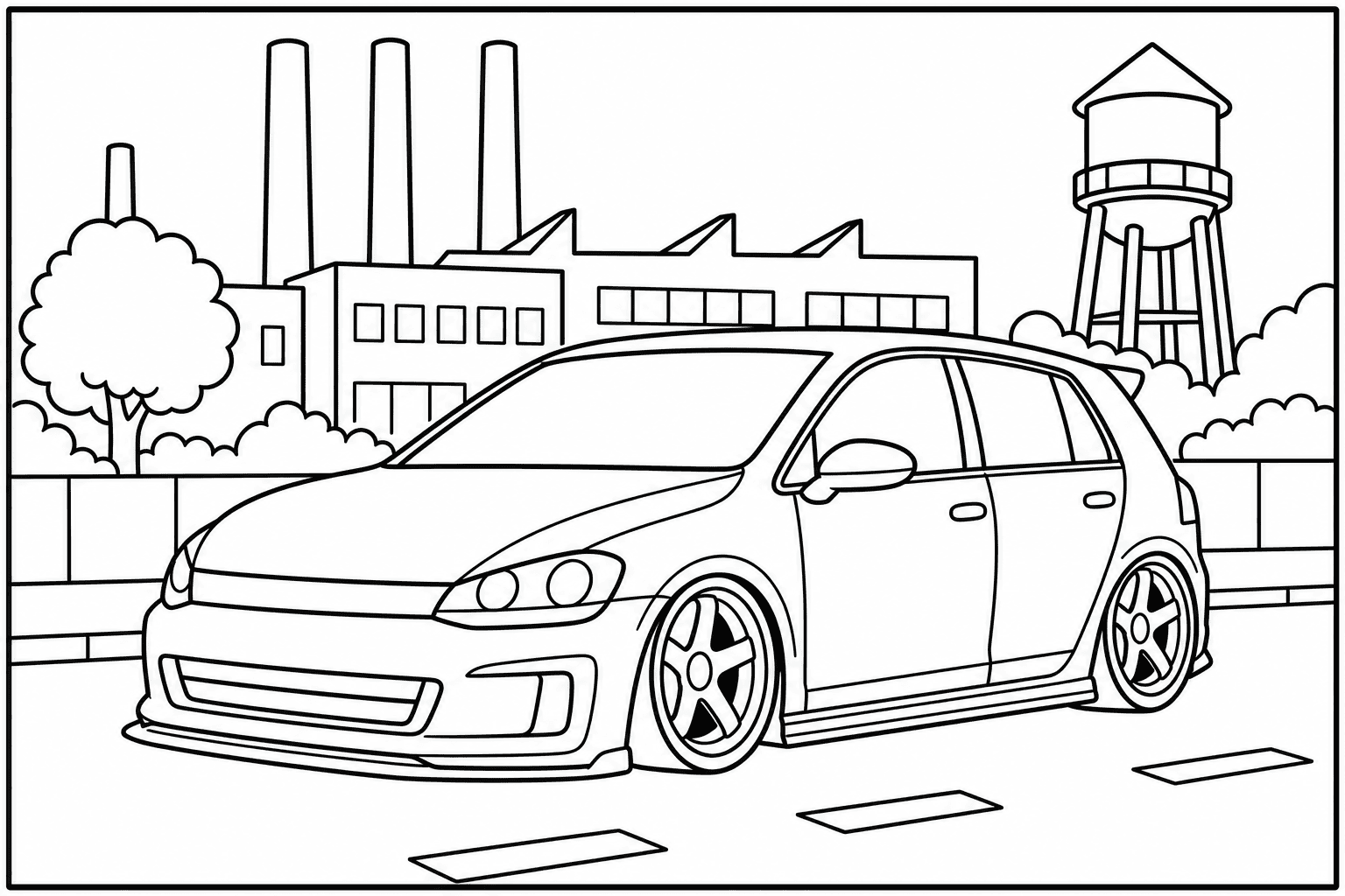 Volkswagen Golf GTI Mk7 coloring page