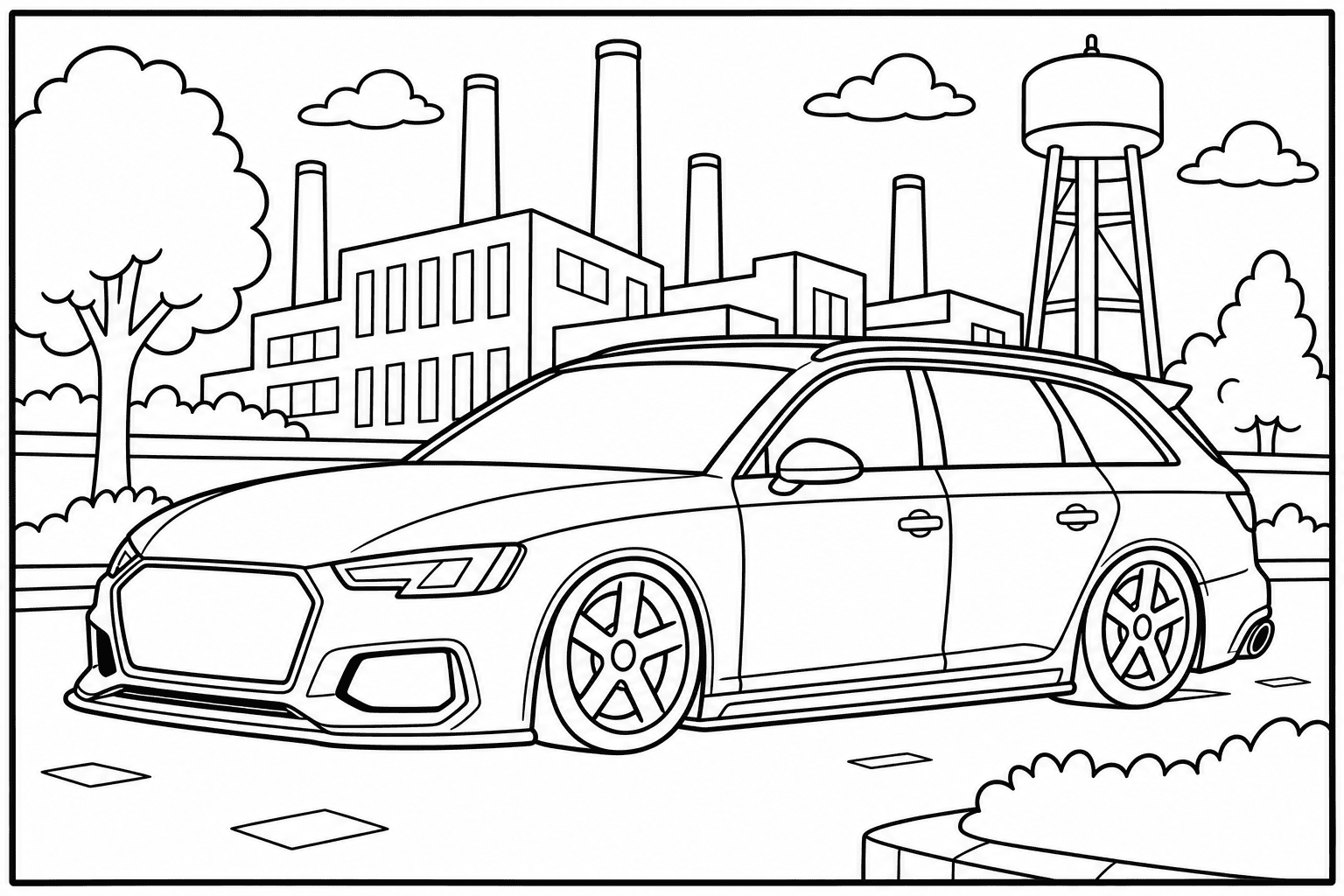 Audi RS4 Avant B9 coloring page