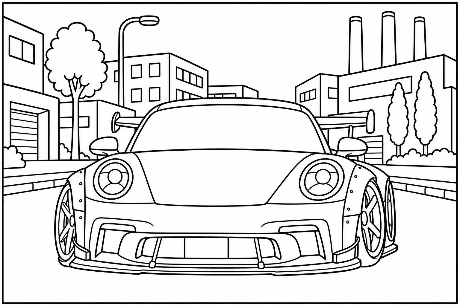 Porsche 911 S/T 992 coloring page