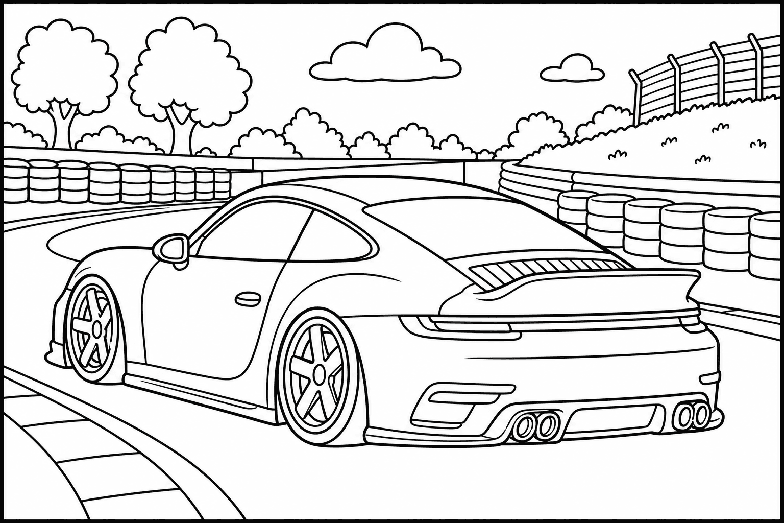 Porsche 911 Sport Classic 992 coloring page