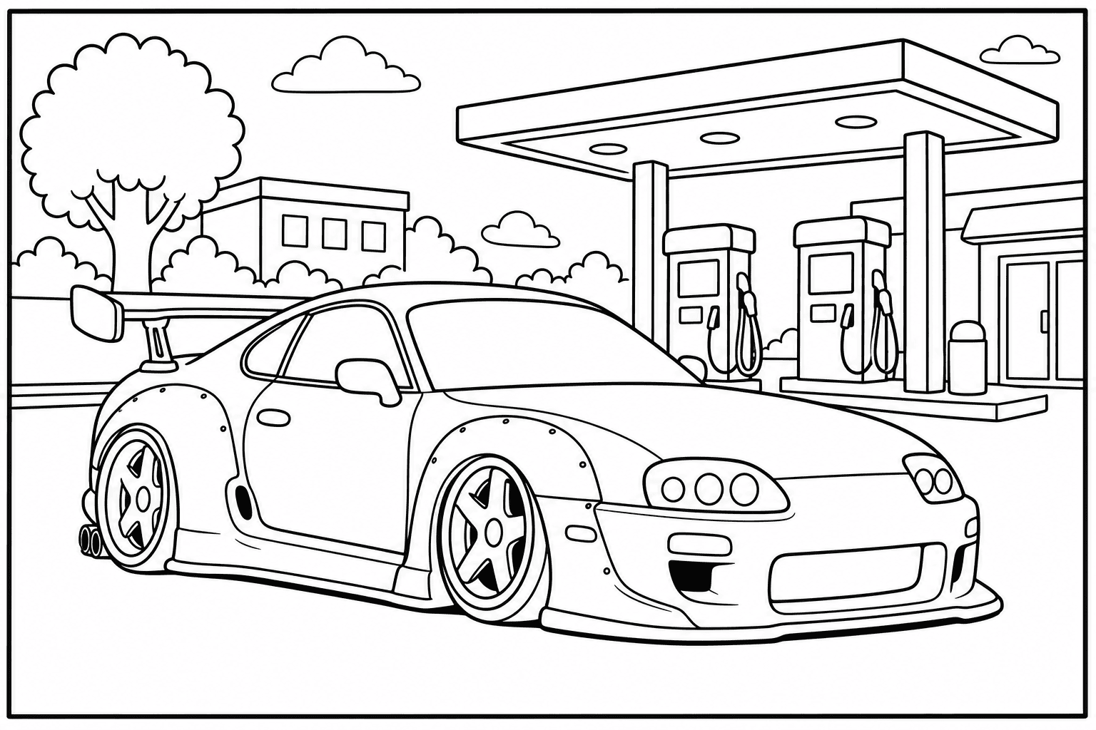 Toyota Supra MK4 coloring page from the JDM Edition book
