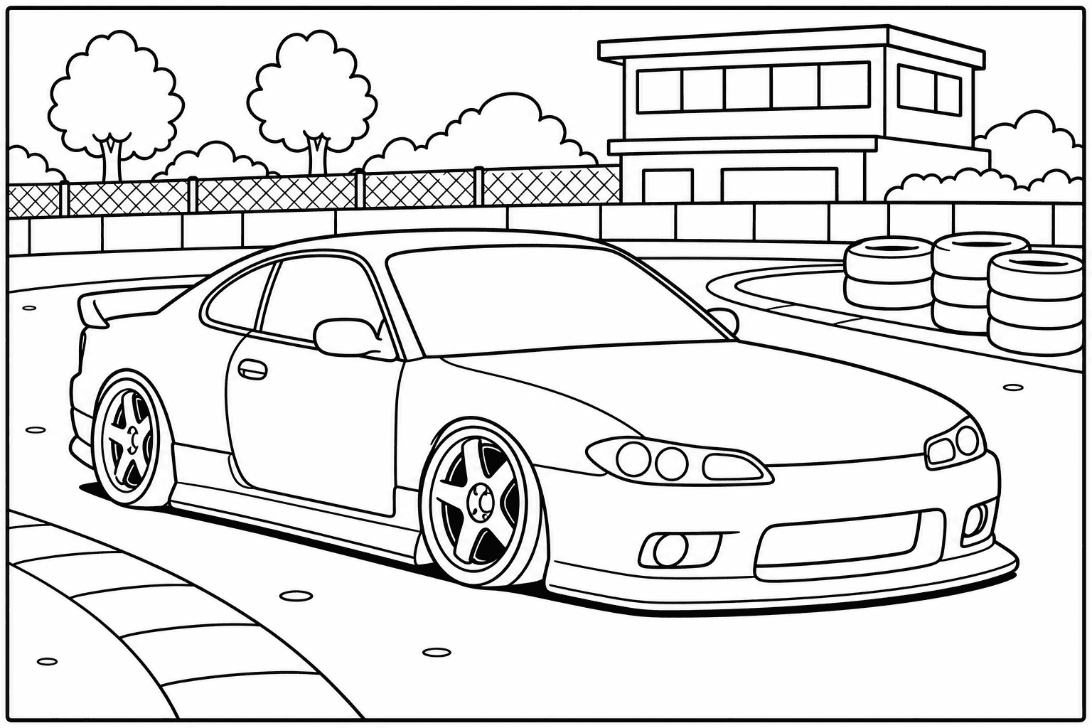 Nissan Silvia S15 coloring page