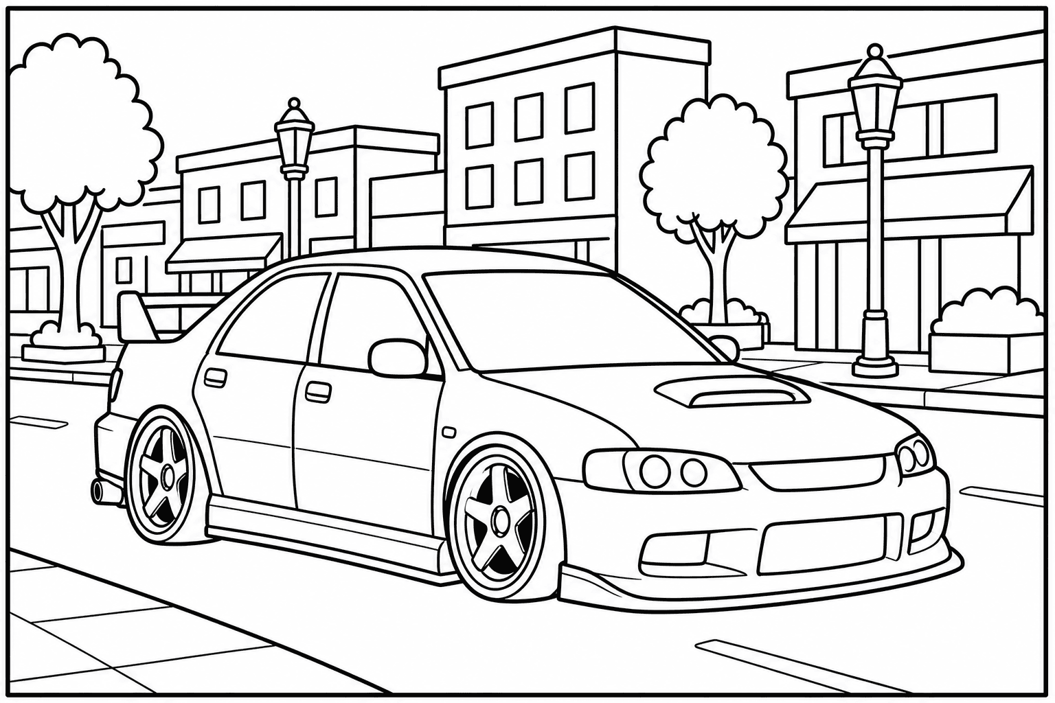 Mitsubishi Lancer Evolution IX coloring page