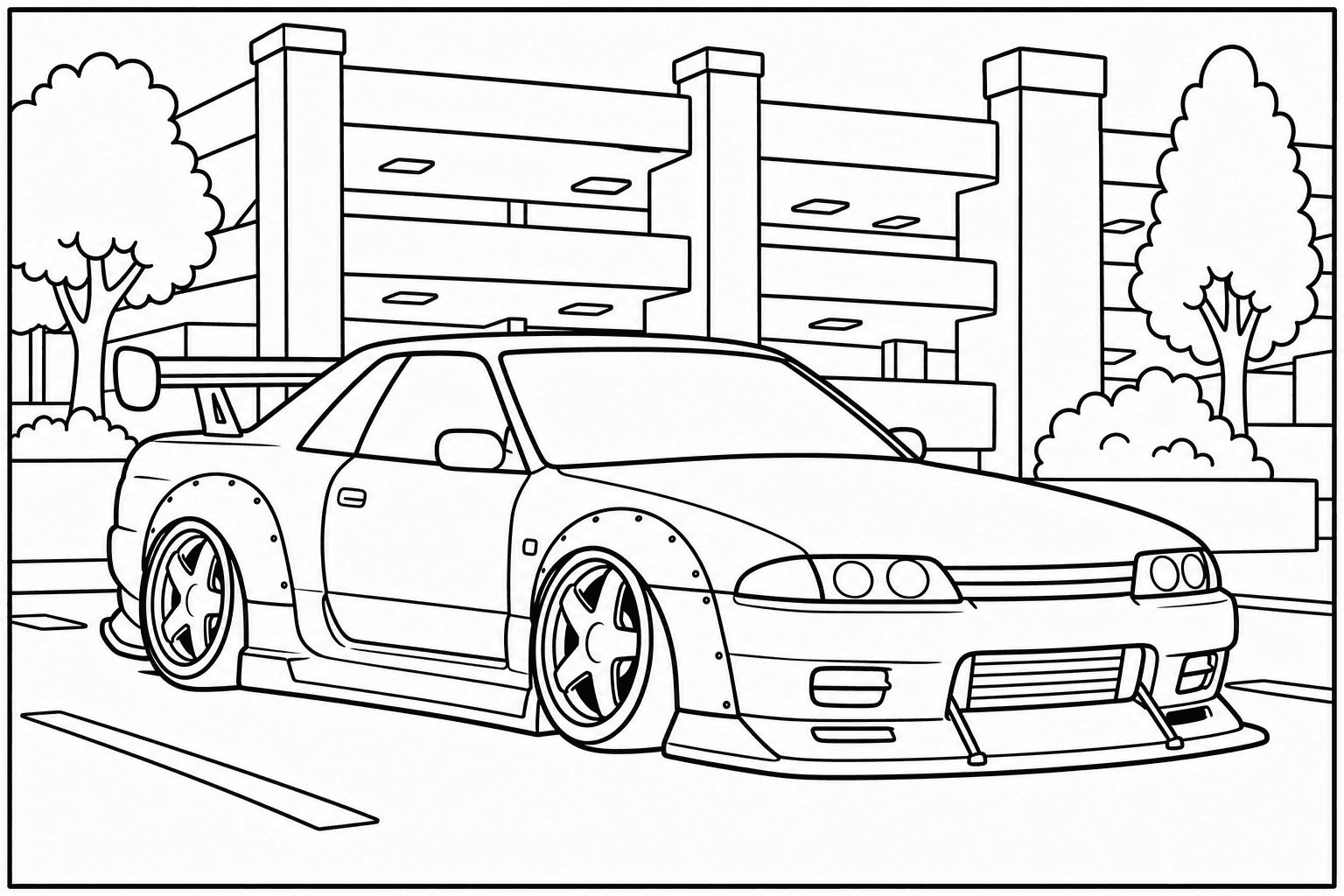 Nissan Skyline GT-R R32 coloring page