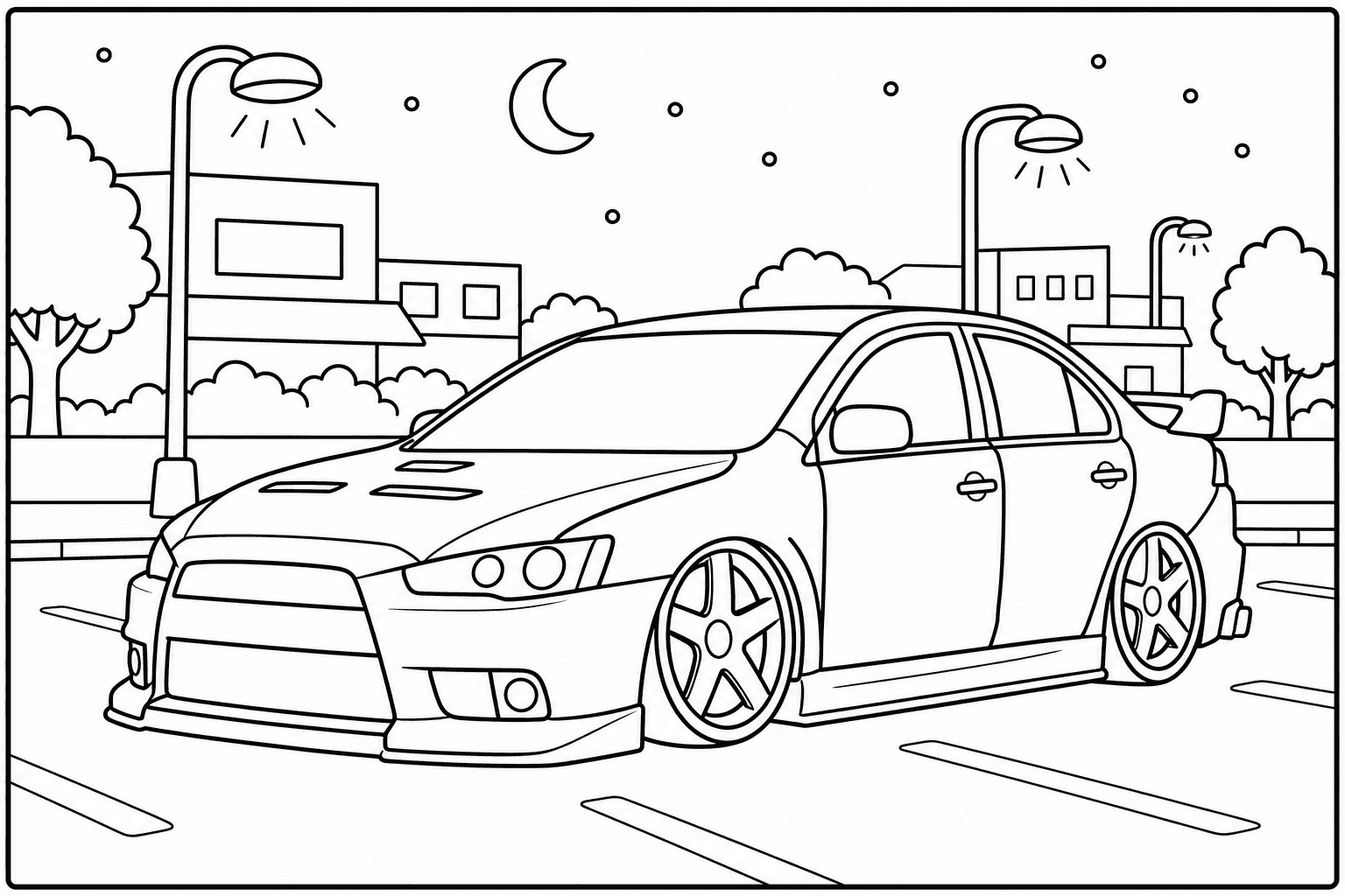 Mitsubishi Lancer Evolution X coloring page