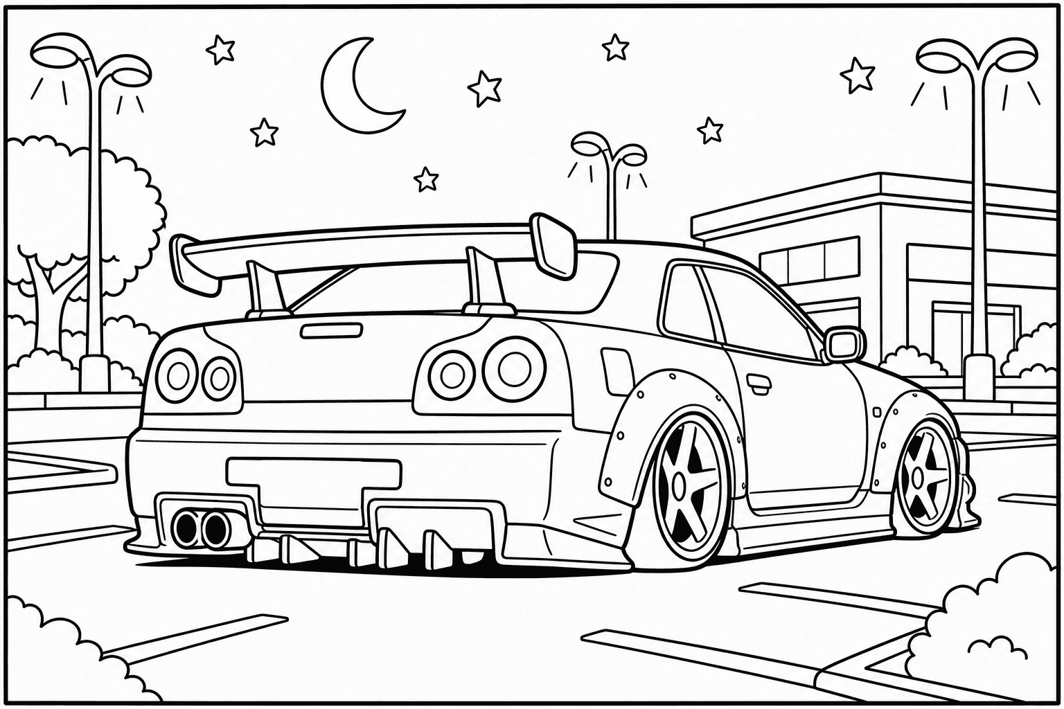 Nissan Skyline R34 GT-R coloring page
