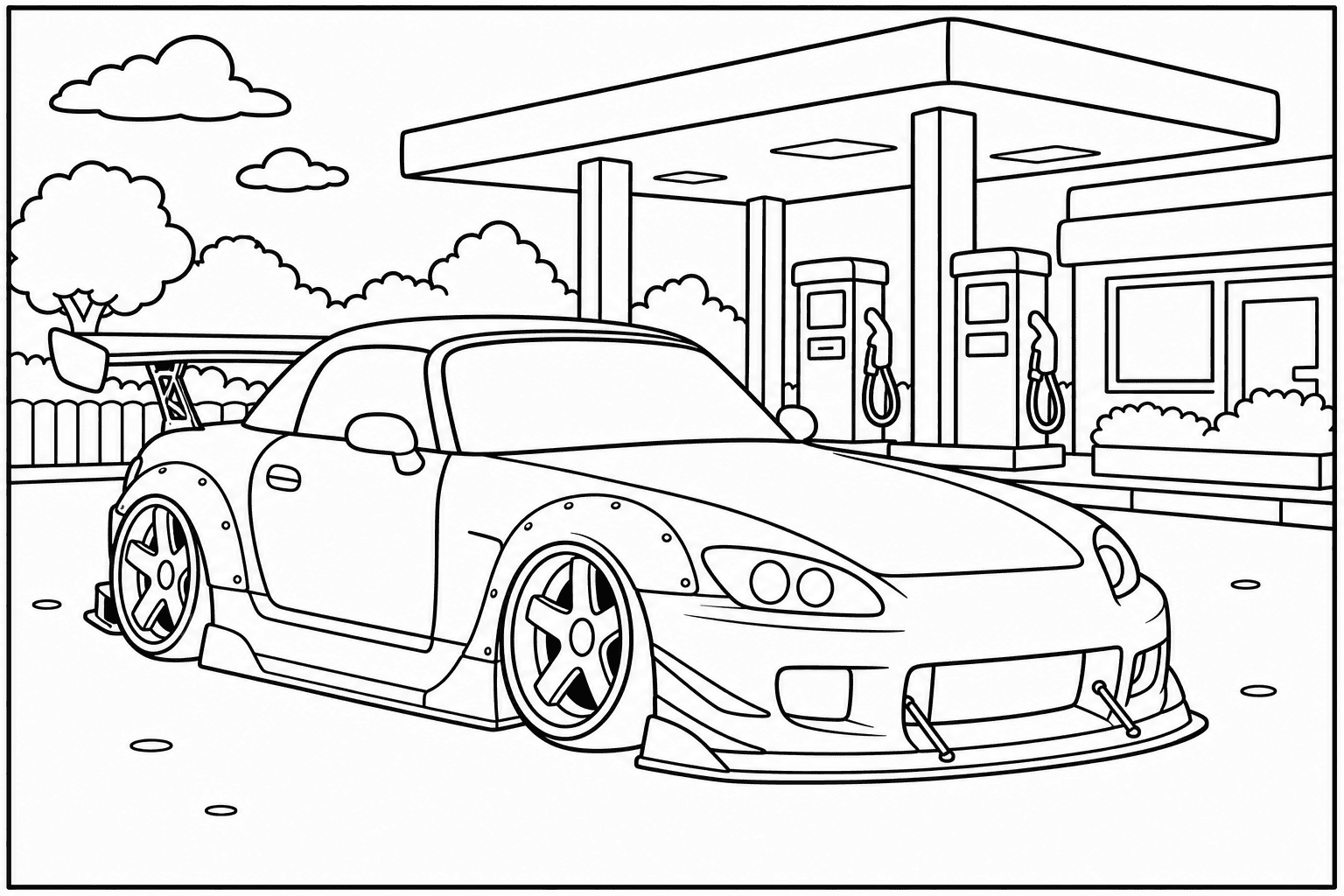 Honda S2000 coloring page from the JDM Edition book