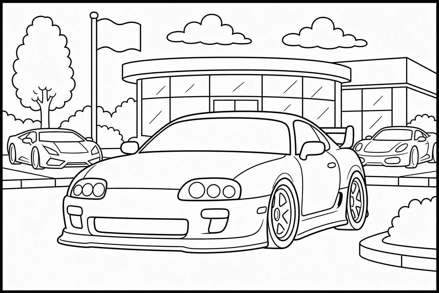 Toyota Supra MK4 coloring page from the JDM Edition book