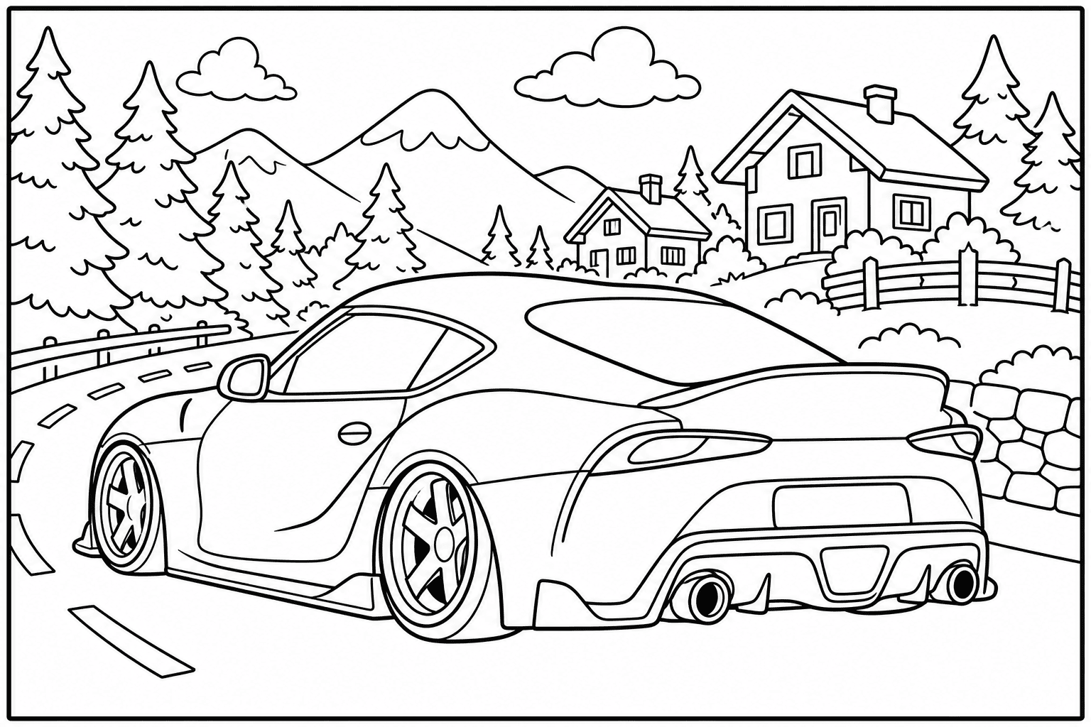 Toyota Supra MK5 coloring page from the JDM Edition book