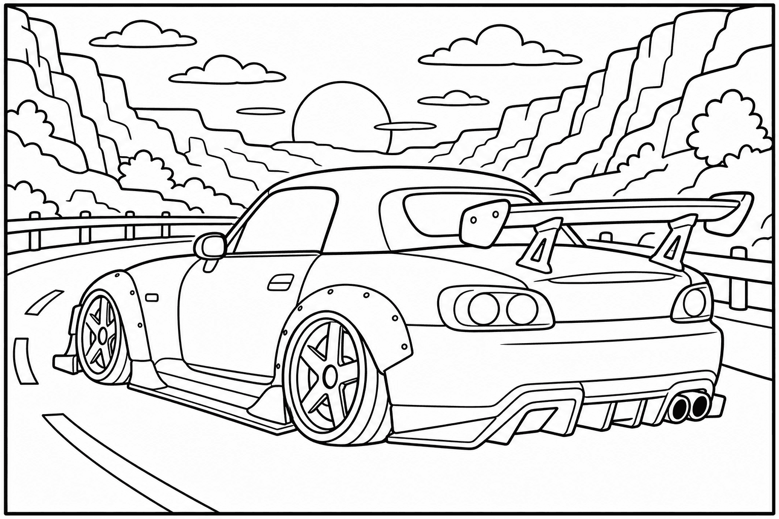 Honda S2000 coloring page from the JDM Edition book