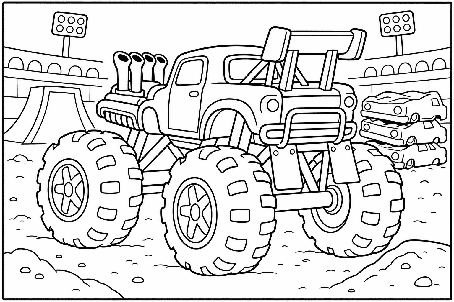 Hot Rod Monster Truck coloring page