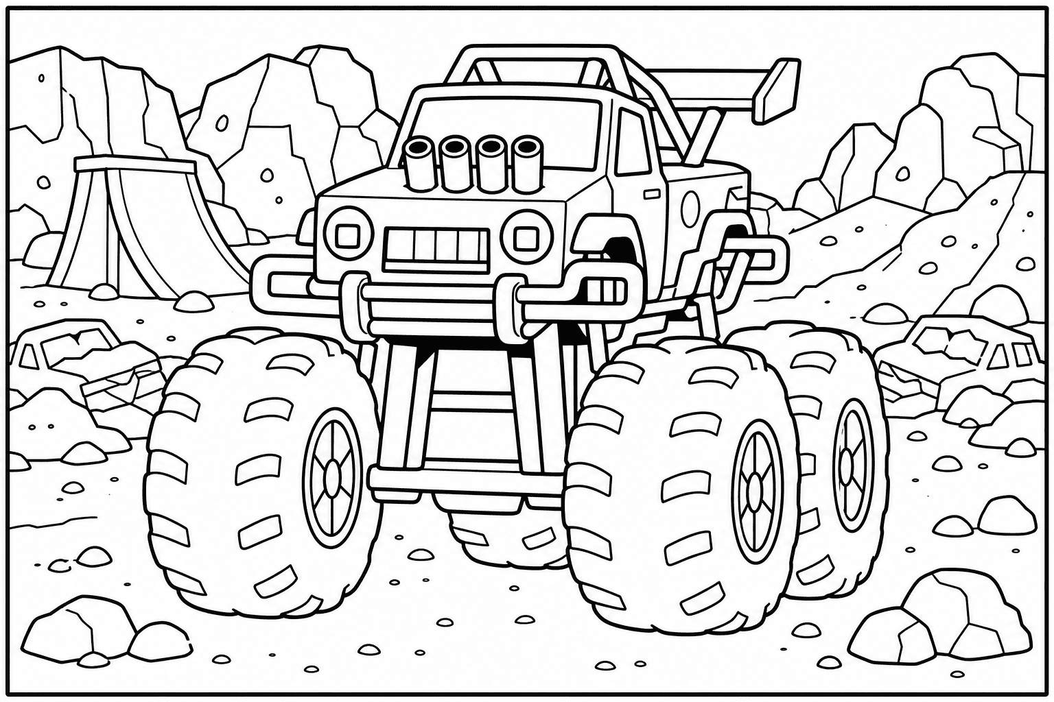 Robot Monster Truck coloring page