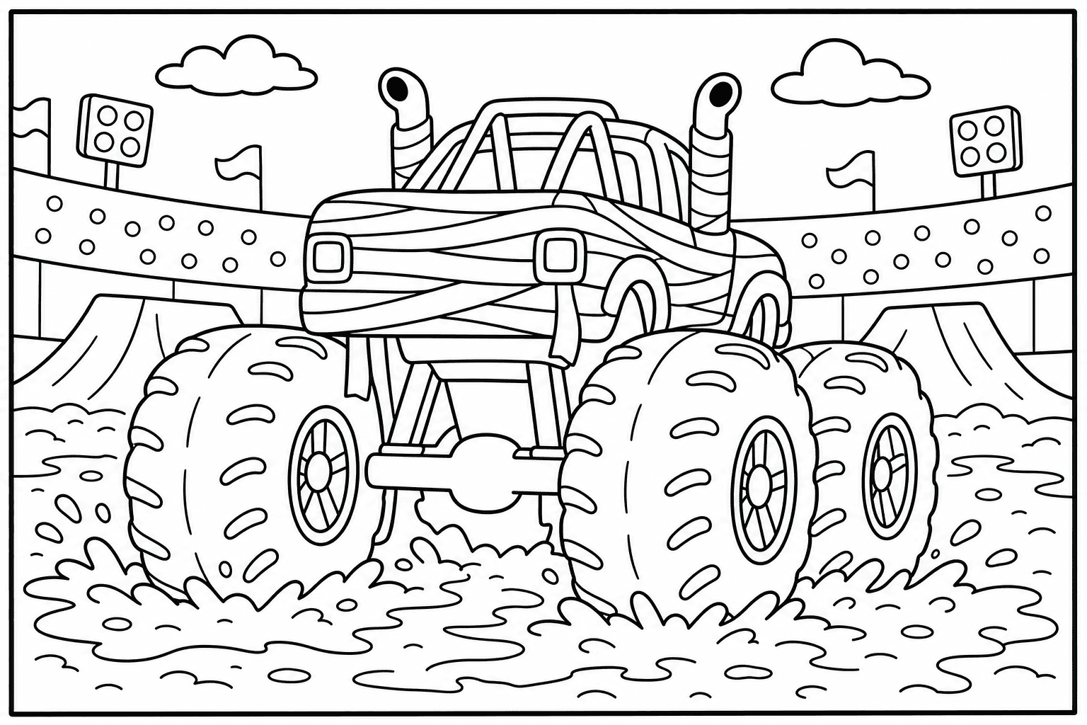 Mummy Monster Truck coloring page