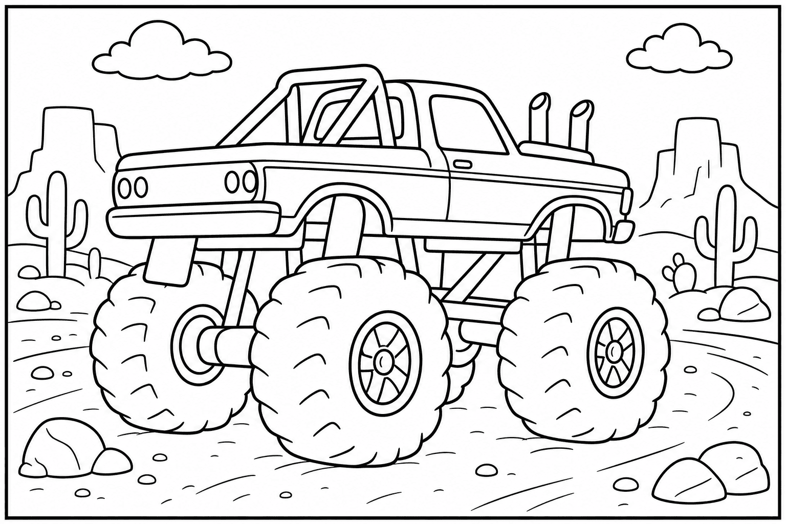 Lowrider Monster Truck coloring page