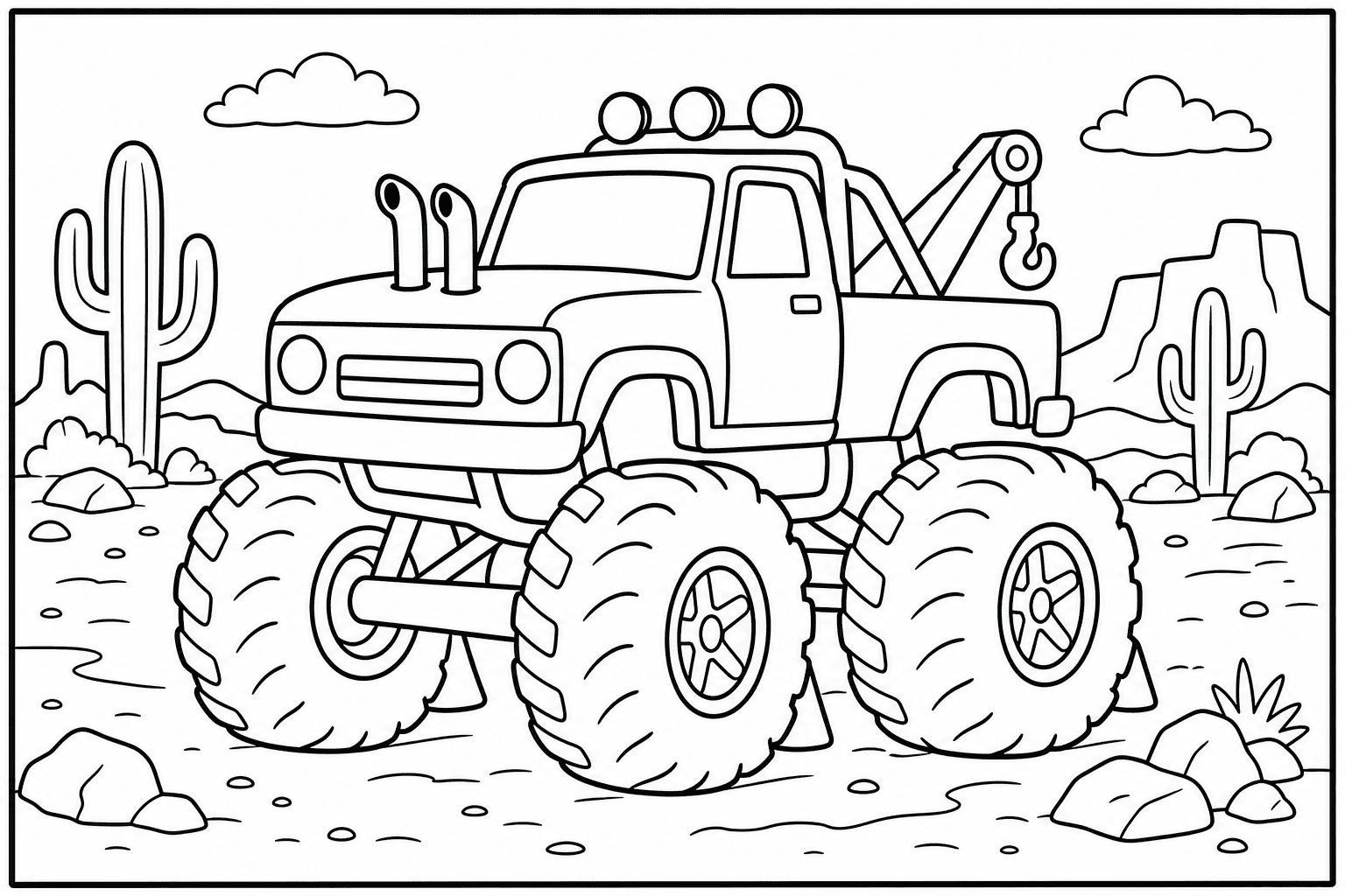 Tow Truck Monster Truck coloring page