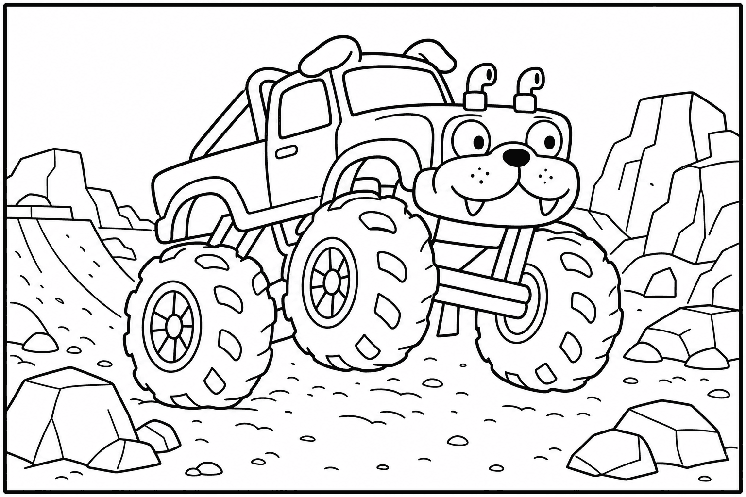 Bulldog Monster Truck coloring page