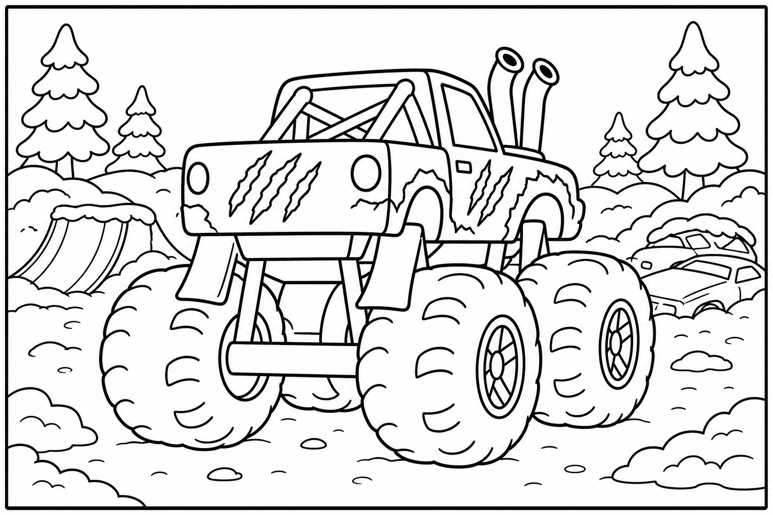 Zombie Monster Truck coloring page