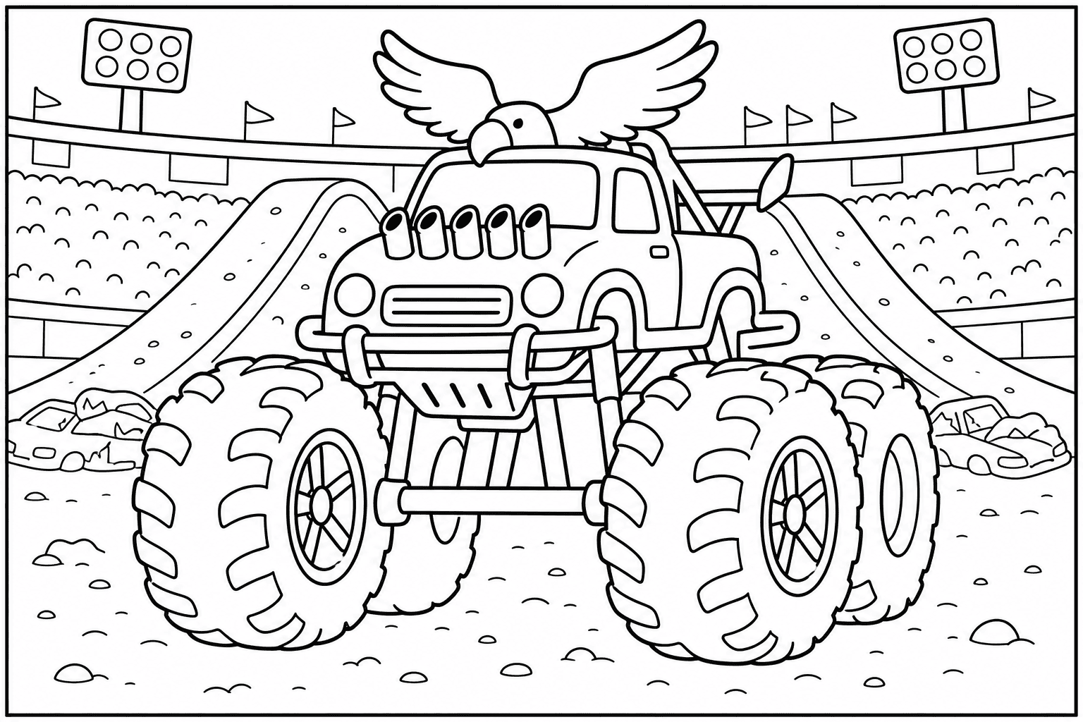 Eagle Monster Truck coloring page