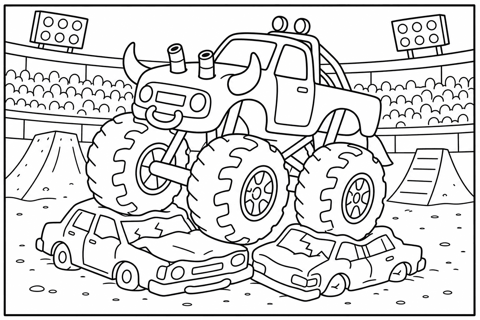 Bull Monster Truck coloring page