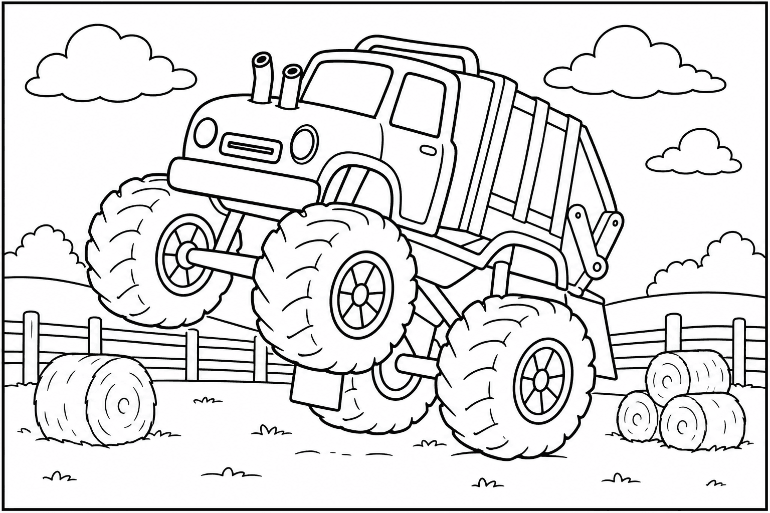 Garbage Truck Monster Truck coloring page from the Monster Trucks Edition book