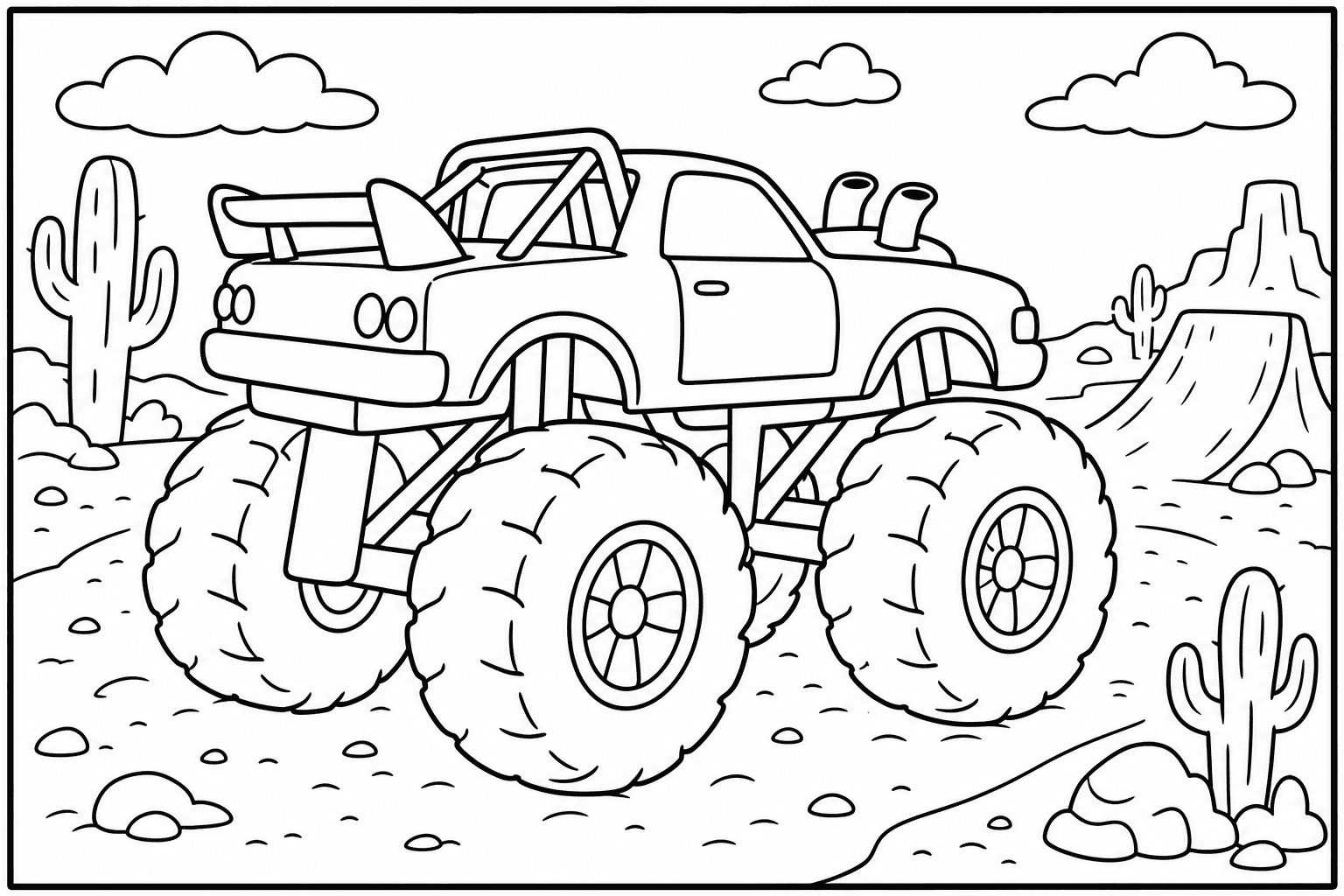 Race Car Monster Truck coloring page from the Monster Trucks Edition book