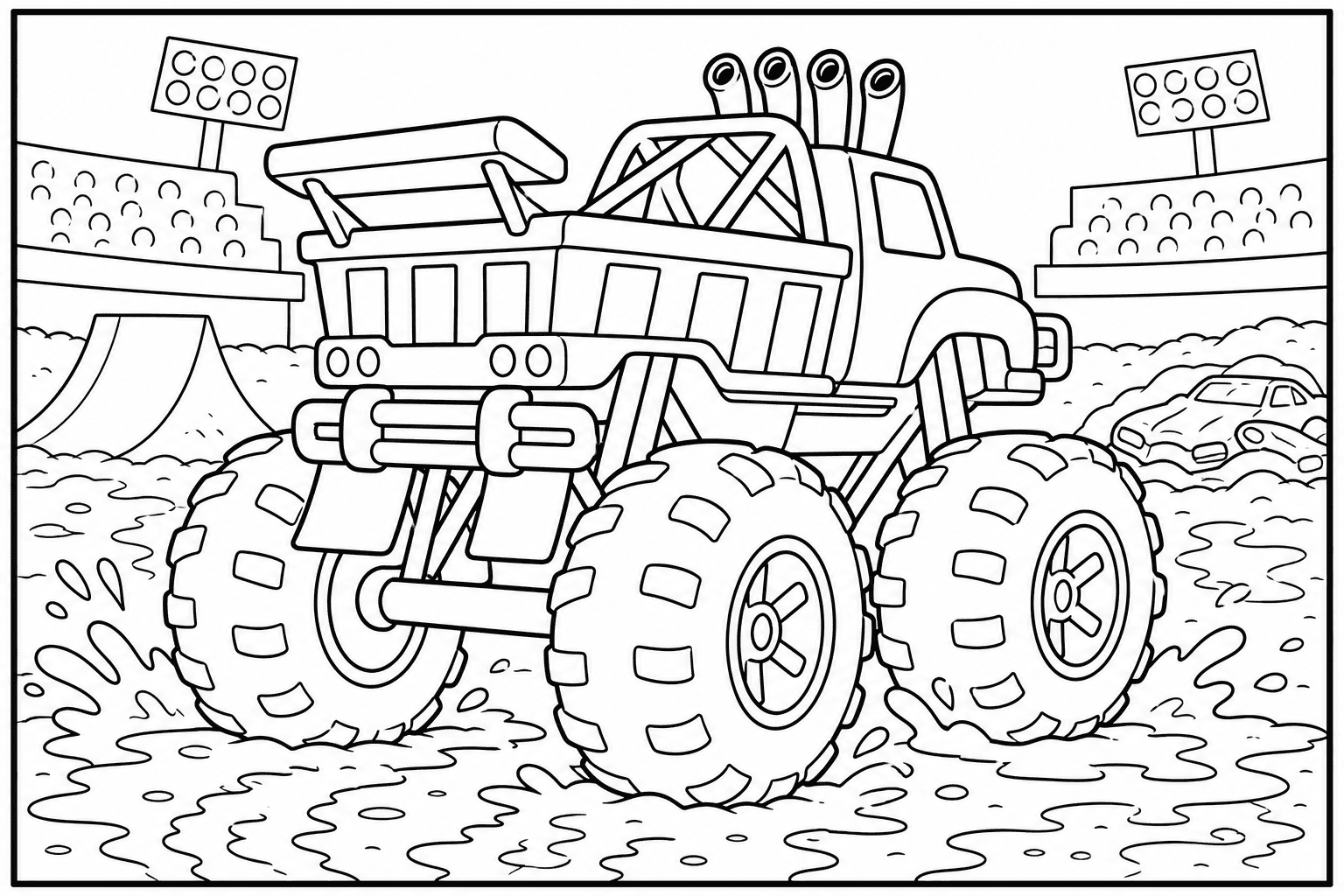 Dump Truck Monster Truck coloring page from the Monster Trucks Edition book