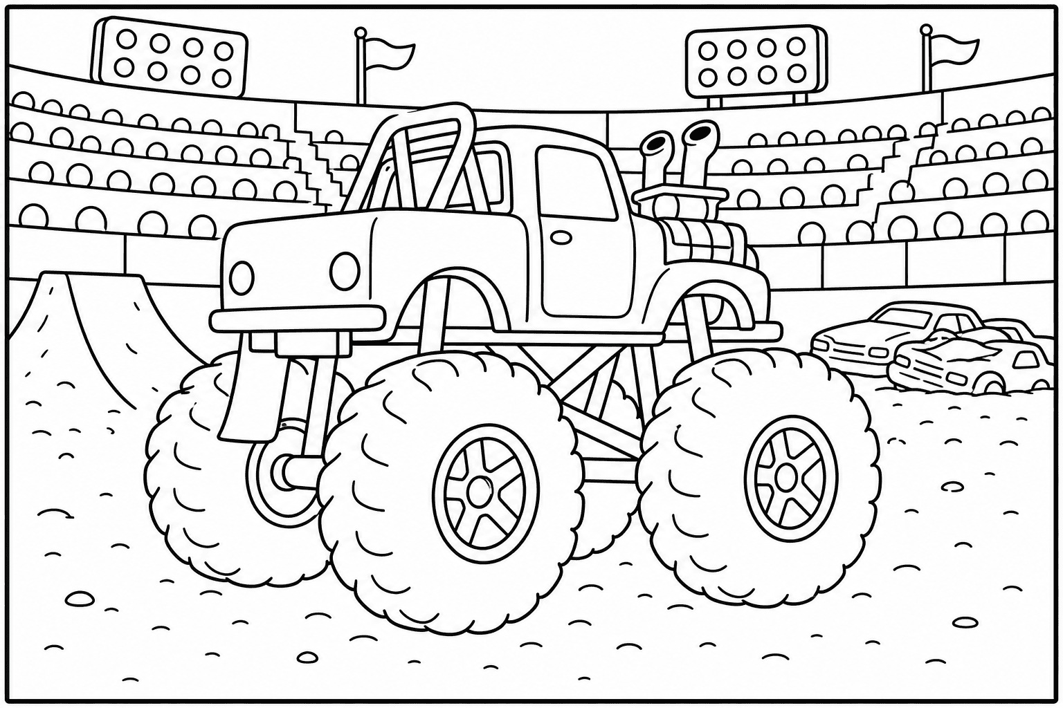 Hot Rod Monster Truck coloring page from the Monster Trucks Edition book