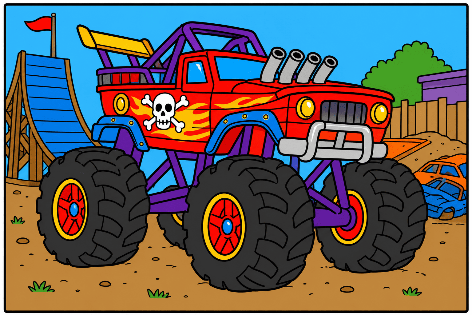 Monster Trucks Edition — car coloring book cover
