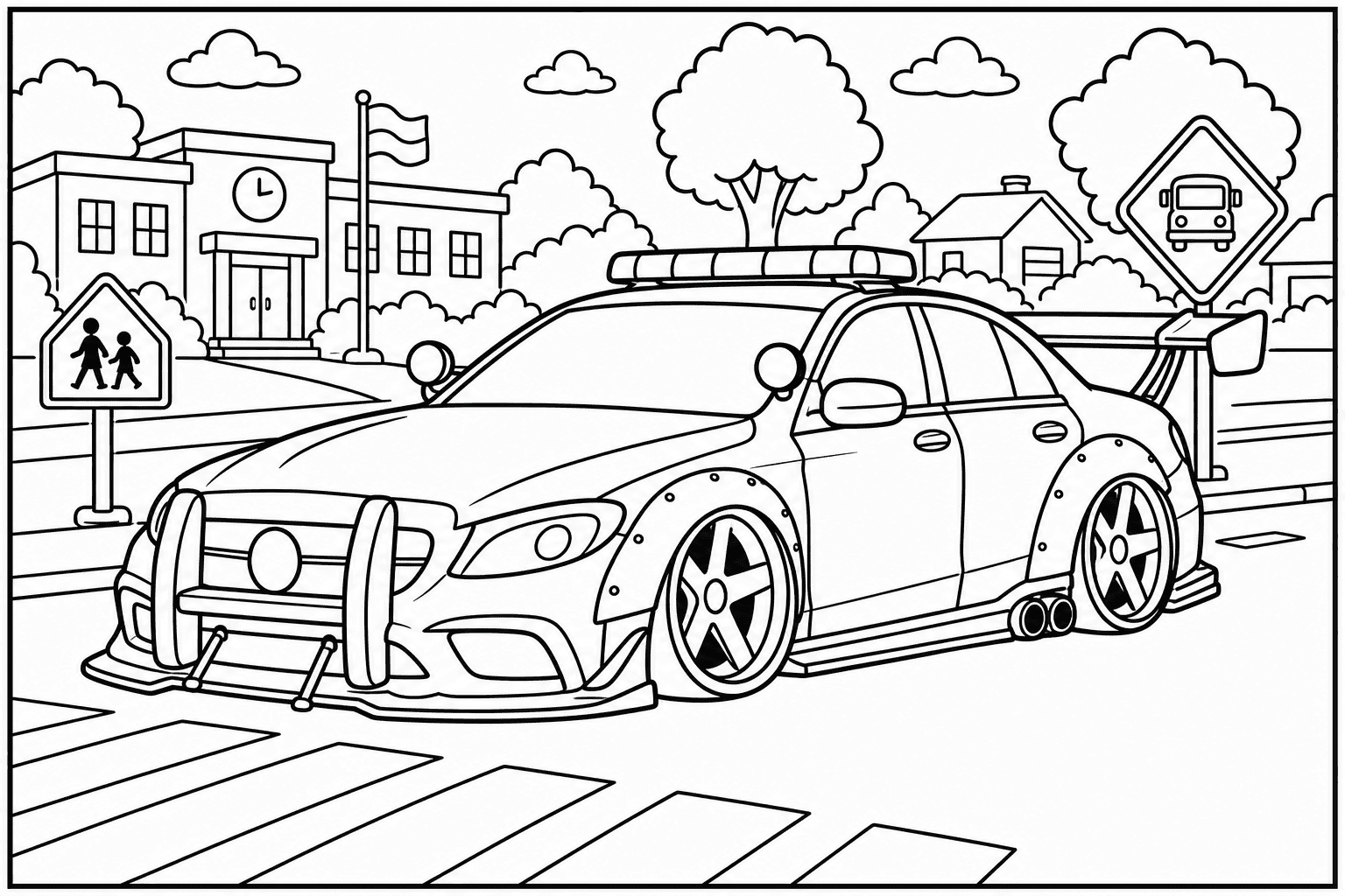 Mercedes-AMG C43 Police Spec coloring page