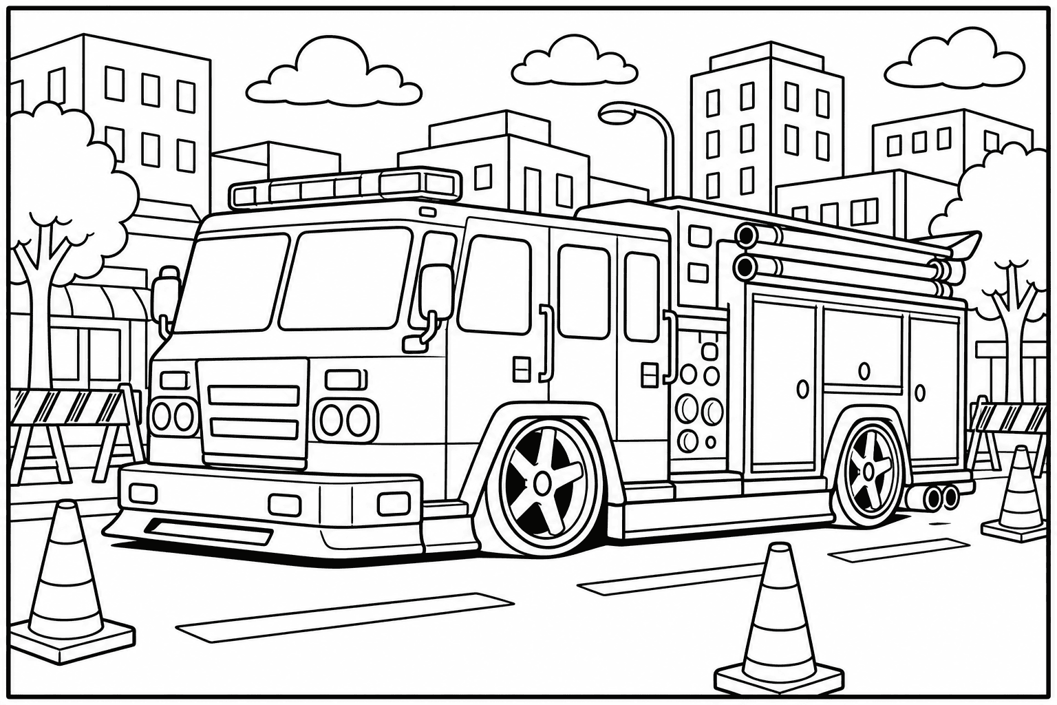 E-ONE Cyclone Rescue Pumper coloring page