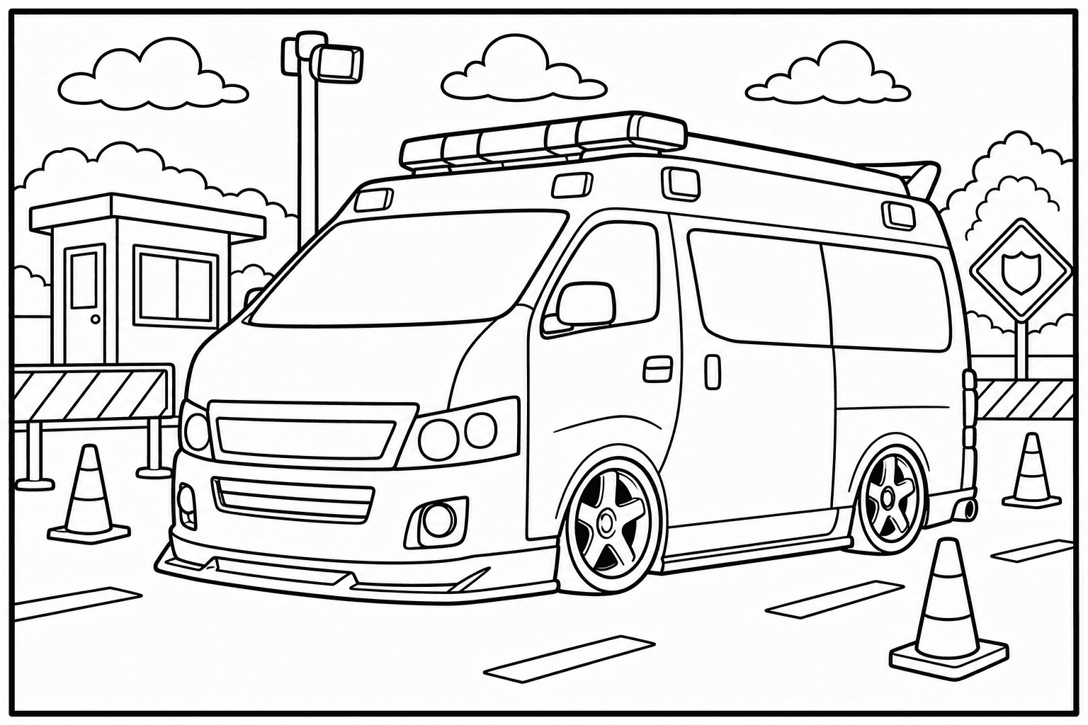 Nissan NV350 Ambulance coloring page