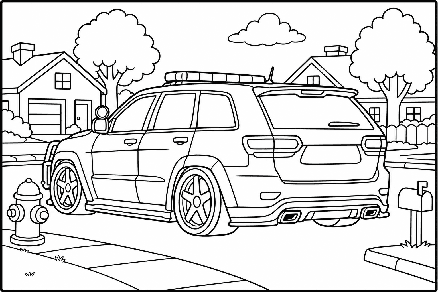 Jeep Grand Cherokee Police Spec coloring page