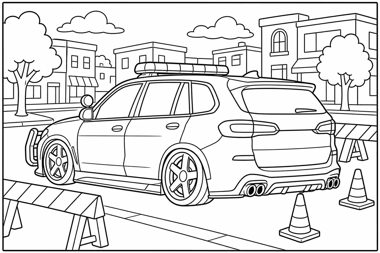 BMW X5 Police Spec coloring page