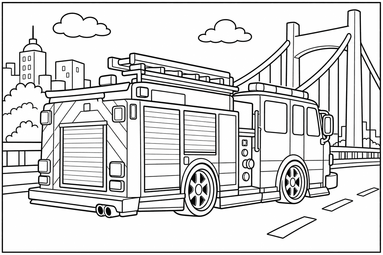 Pierce Enforcer Fire Engine coloring page